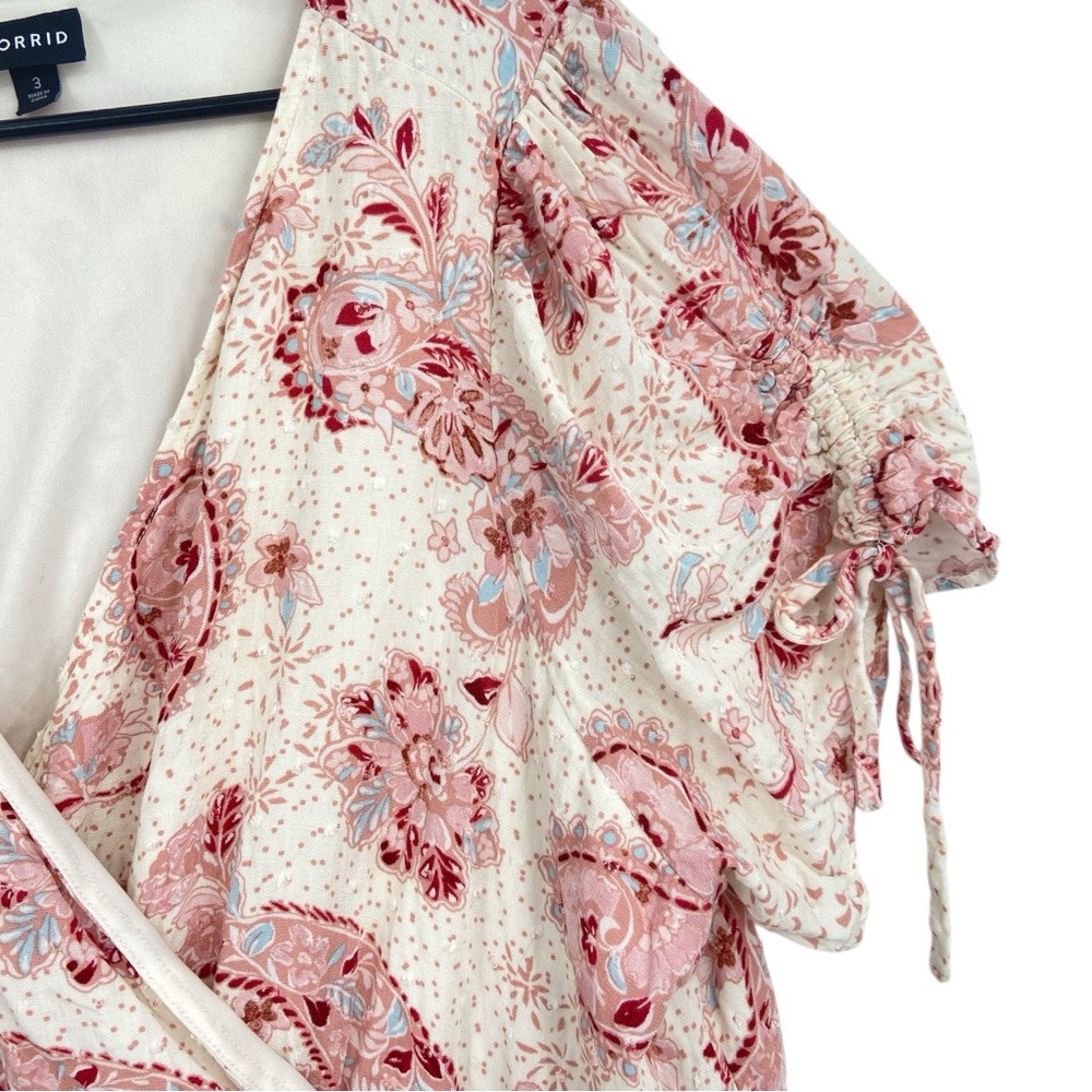 Torrid Midi Swiss Surplice Paisley Pink‎ Dress 3X - Picture 4 of 8